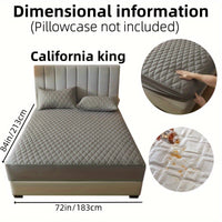 1pc Layered Solid Color Waterproof Mattress Protector (Without Pillowcase And Pillow Insert) Soft And Comfortable Mattress Cover Bedroom Guest Room Bedding Waterproof Mattress Protector Room Bedspread Non-slip All-inclusive P