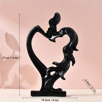 Crafts Ceremony Kiss Statue Decoration Golden Lover Figure Sculpture