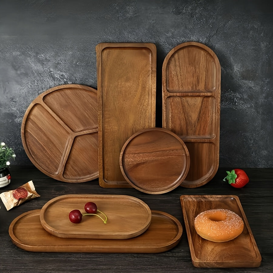 Versatile Jujube Wood Tray - Oval-Shaped, Perfect for Snacks, Cakes, Bread, Fruits, And Tea - an Ideal Choice for Home Kitchens, Parties, And Afternoon Tea.
