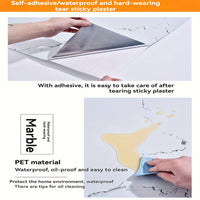 Marble Aluminum Foil Kitchen Wallpaper - High Temp, Waterproof & Oil-Resistant Sticker for Cabinets and Stovetops, 299.72cmx15.7