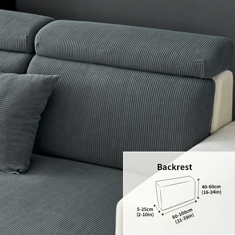 Modern Stretch Sofa Slipcovers - 1 Piece Polar Fleece Fabric Couch Protector, Machine Washable Sofa Cover, Fits Armchair to 4-Seater Sectional, Pet & Kid Friendly Furniture Protection