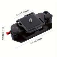Quick Release Action Camera Mount with Aluminum Alloy Clip & Backpack Strap