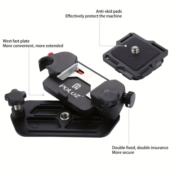 Quick Release Action Camera Mount with Aluminum Alloy Clip & Backpack Strap