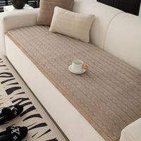 1pc Contemporary Thick Suede Sofa Pad, Machine Washable, Pet Friendly, Polyester 100%, Short Plush, Quilted Design, No Printing, Compatible with Armchair, Loveseat, 3-Seater, 4-Seater, Sectional Sofas, 250-300 g/㎡ - Ideal f