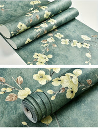 Rustic Style Plum Blossom Pattern Non-woven Wallpaper