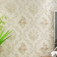 Glowhance Floral Wallpaper Roll, Pre-Pasted Non-Woven Luxurious Style Wall Covering