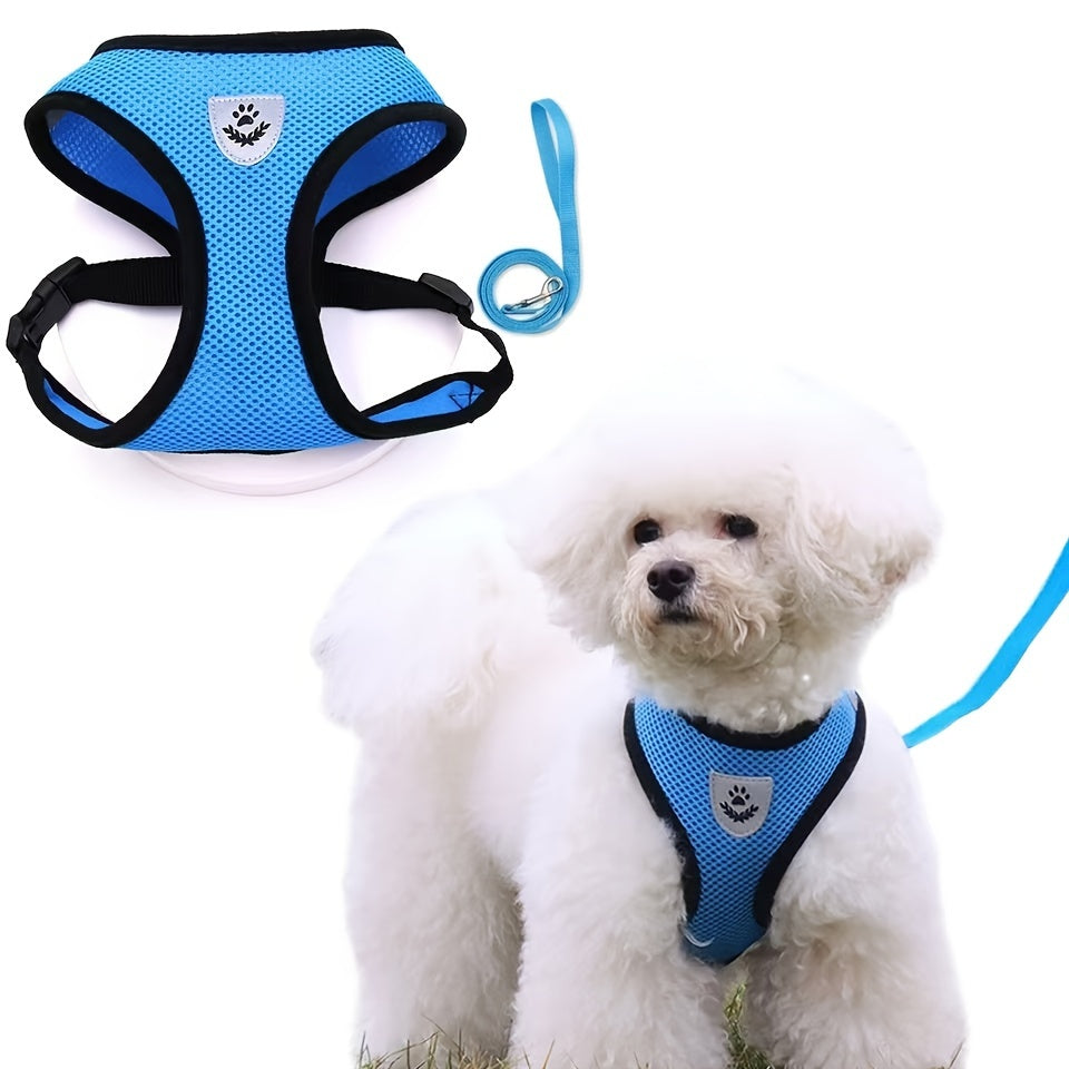 Dog Harnesses Leash, Mesh Cloth Pet Collars