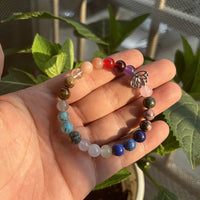 Bohemian Lotus Chakra Stretch Bracelet with Natural Gemstones