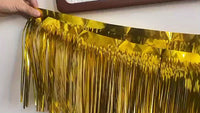 Golden Aluminum Foil Tassel Banner - Luxurious Metallic Streamer