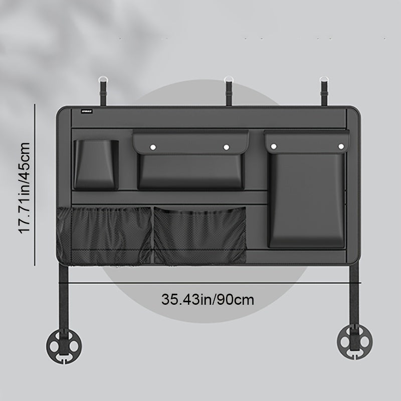 Large Capacity Car Trunk Organizer With Partition Design, Multifunctional PU Leather Storage Box