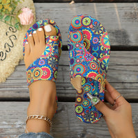 Bohemian Flower Pattern Slide Sandals