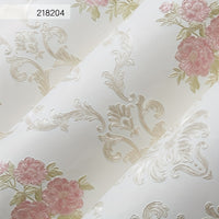 Glowhance Floral Wallpaper Roll, Pre-Pasted Non-Woven Luxurious Style Wall Covering