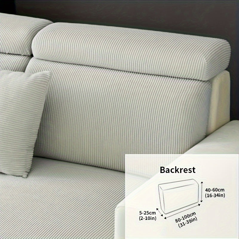 Modern Stretch Sofa Slipcovers - 1 Piece Polar Fleece Fabric Couch Protector, Machine Washable Sofa Cover, Fits Armchair to 4-Seater Sectional, Pet & Kid Friendly Furniture Protection