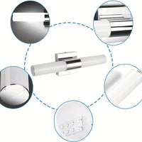 LED Vanity Lights, Modern Stainless Steel Bathroom Light Fixtures Over Mirror as Make Up Lighting Bath Wall Sconces Lamp (8W 40.01cm)