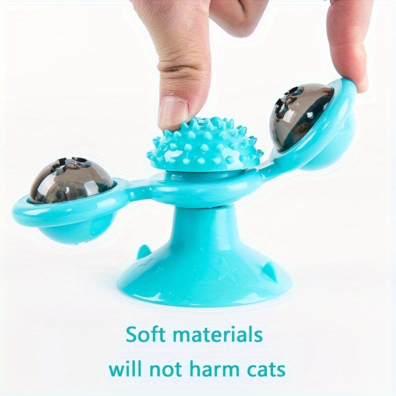 Fun Rotating Cat Toy, Windmill Turntable Design, Cat Teaser