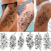 Realistic Floral Temporary Tattoos, Waterproof - 12-Pack
