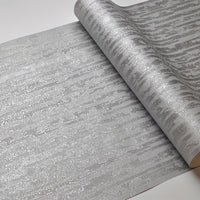 Industrial Silver Textured Vinyl Wallpaper - Washable Shimmer Shapes