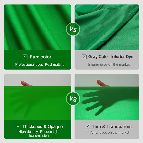 Large Screen Backdrop for Photography, Black/White/Green 3 colors