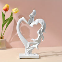 Crafts Ceremony Kiss Statue Decoration Golden Lover Figure Sculpture