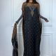 Print Boat Neck Abaya, Elegant Short Batwing Sleeve Loose Dress With Scarf For Spring & Summer, Women'S Clothing