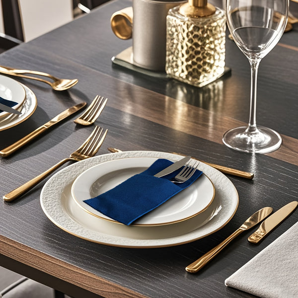 1-Ply Wood Napkin with Built-in Flatware Pocket - Disposable Cloth Napkins for Weddings, Birthdays, Housewarmings, Anniversaries, Christmas, Halloween, Easter, New Year - Universal Holiday Use