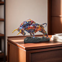 Resin Wall Street-Inspired Charging Bull Statue