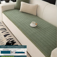 1pc Contemporary Thick Suede Sofa Pad, Machine Washable, Pet Friendly, Polyester 100%, Short Plush, Quilted Design, No Printing, Compatible with Armchair, Loveseat, 3-Seater, 4-Seater, Sectional Sofas, 250-300 g/㎡ - Ideal f