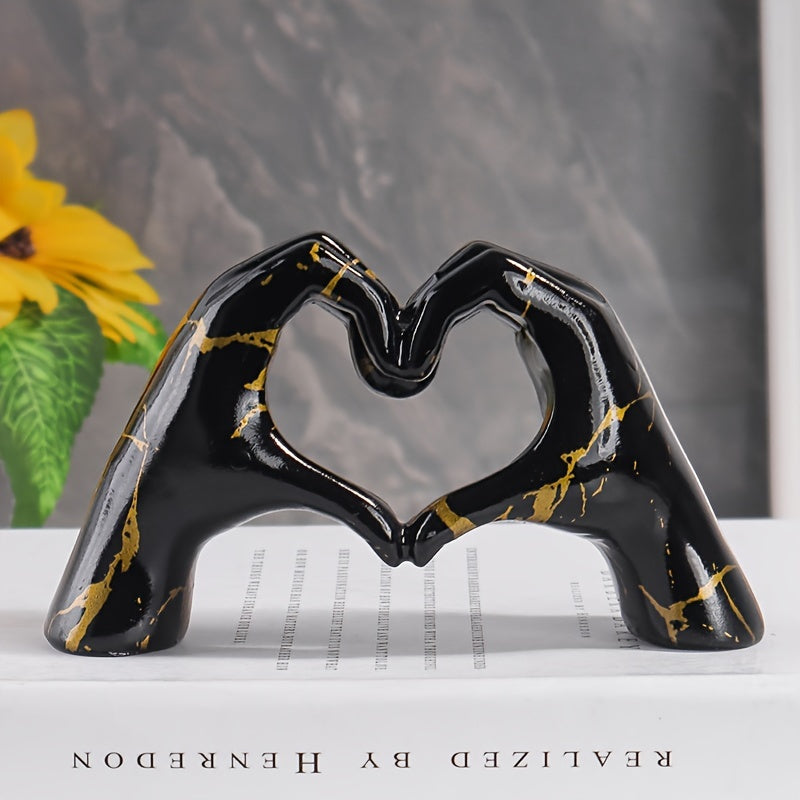 Galactic Heart Hand Gesture Resin Decorative Sculpture