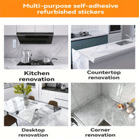 Marble Aluminum Foil Kitchen Wallpaper - High Temp, Waterproof & Oil-Resistant Sticker for Cabinets and Stovetops, 299.72cmx15.7
