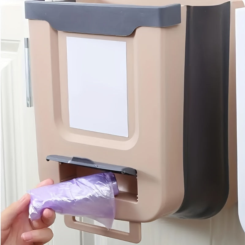 Large Foldable Hanging Trash Can for Kitchen Cabinet Doors