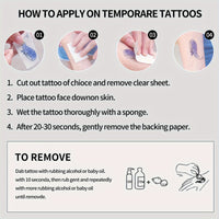 Neon Glow Temporary Tattoos, Blacklight Body Art Stickers, - 20 Sheets