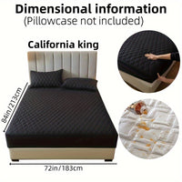 1pc Layered Solid Color Waterproof Mattress Protector (Without Pillowcase And Pillow Insert) Soft And Comfortable Mattress Cover Bedroom Guest Room Bedding Waterproof Mattress Protector Room Bedspread Non-slip All-inclusive P