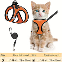 Escape-Proof Cat Harness & Leash Set - Reflective Soft Mesh Vest