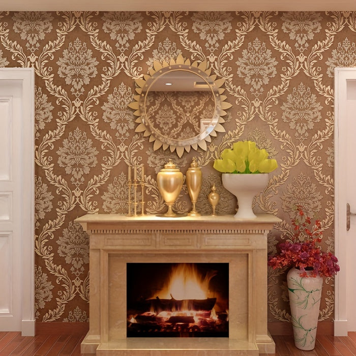 Luxury 3D Floral Satin Wallpaper - Non-Self-Adhesive, Moisture-Resistant