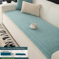 1pc Contemporary Thick Suede Sofa Pad, Machine Washable, Pet Friendly, Polyester 100%, Short Plush, Quilted Design, No Printing, Compatible with Armchair, Loveseat, 3-Seater, 4-Seater, Sectional Sofas, 250-300 g/㎡ - Ideal f
