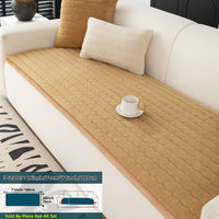 1pc Contemporary Thick Suede Sofa Pad, Machine Washable, Pet Friendly, Polyester 100%, Short Plush, Quilted Design, No Printing, Compatible with Armchair, Loveseat, 3-Seater, 4-Seater, Sectional Sofas, 250-300 g/㎡ - Ideal f
