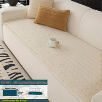 1pc Contemporary Thick Suede Sofa Pad, Machine Washable, Pet Friendly, Polyester 100%, Short Plush, Quilted Design, No Printing, Compatible with Armchair, Loveseat, 3-Seater, 4-Seater, Sectional Sofas, 250-300 g/㎡ - Ideal f