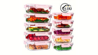 10 Pcs Premium Glass Meal Prep Containers