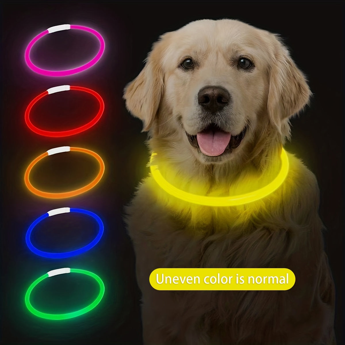 Dog LED Light Collar Whole Luminous At Night Anti-loss USB Rechargeable