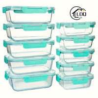 10 Pcs Premium Glass Meal Prep Containers