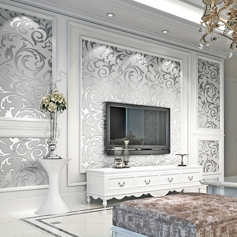 European Palace Style 3D Embossed Wallpaper