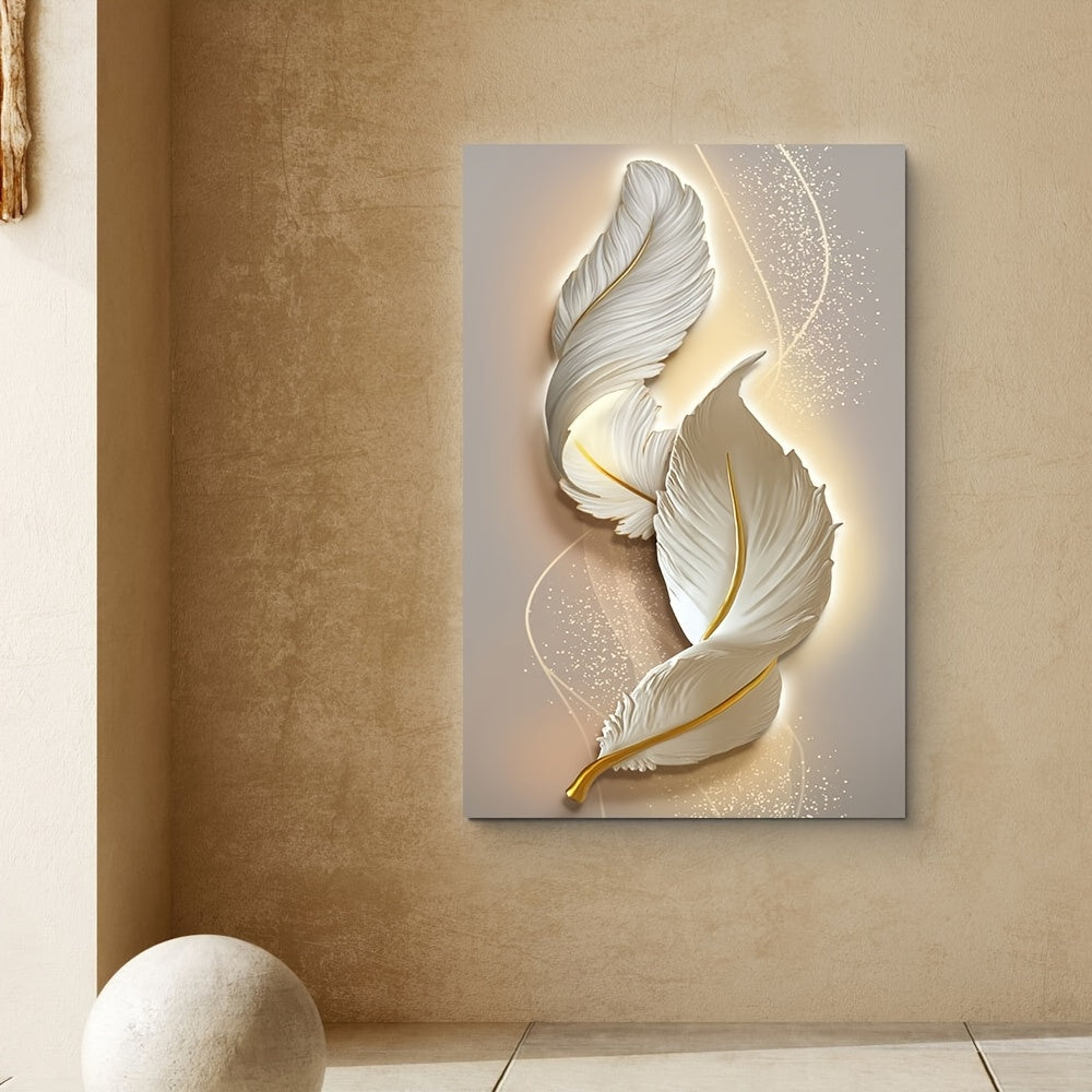 Modern Abstract Feather Line Canvas Art, 79.76x119.99cm