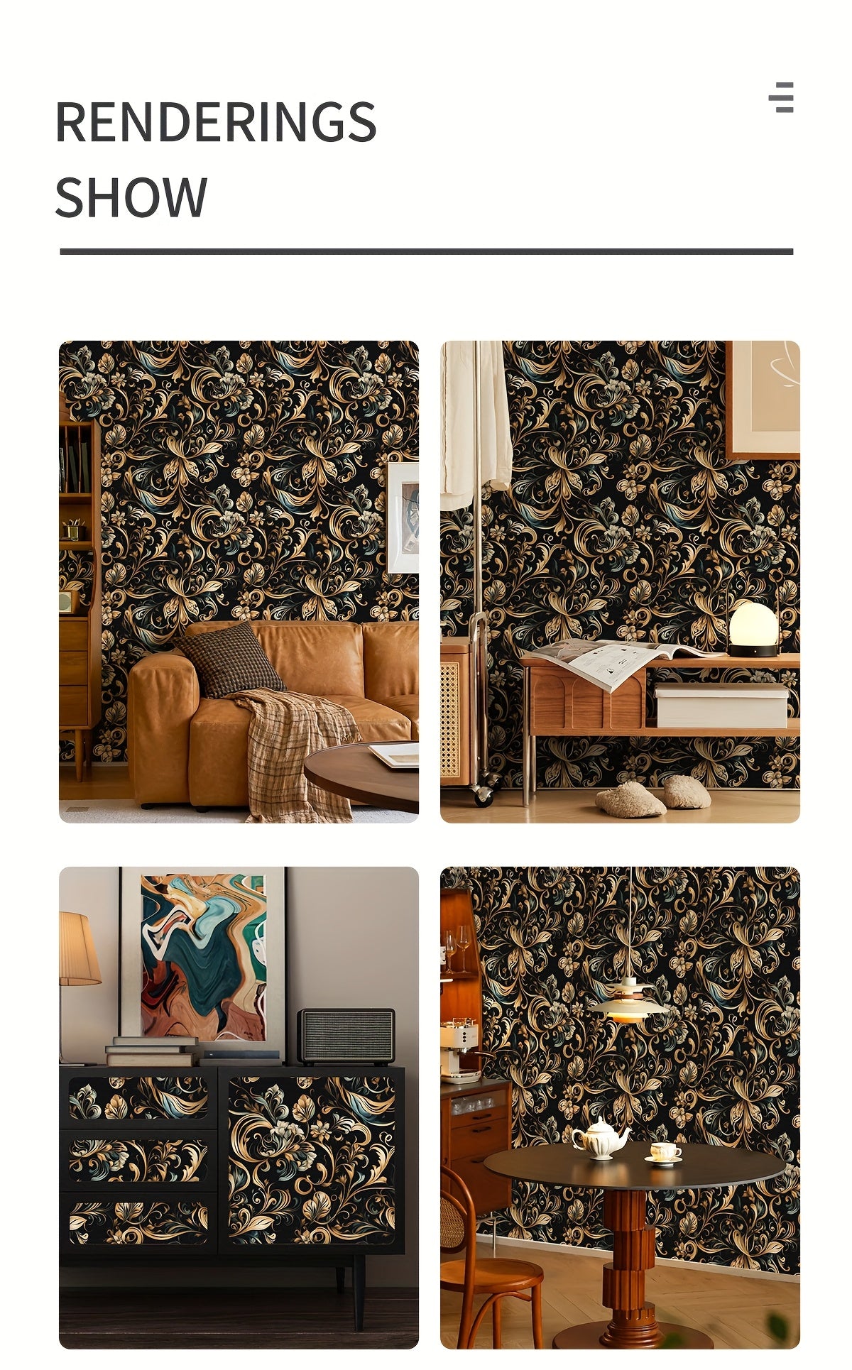 Elegant Floral Self-Adhesive Wallpaper
