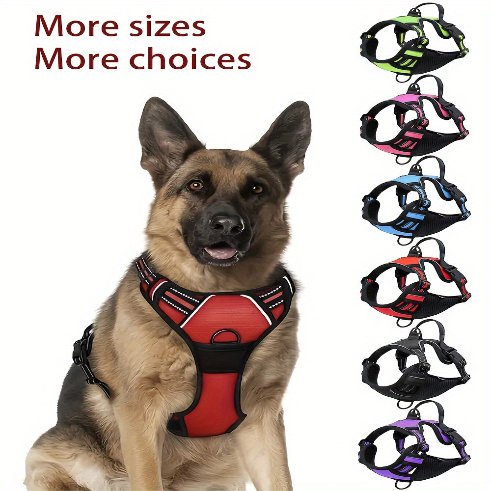 Dog Harness - No Pull Service Vest With Reflective Strips And Control Handle