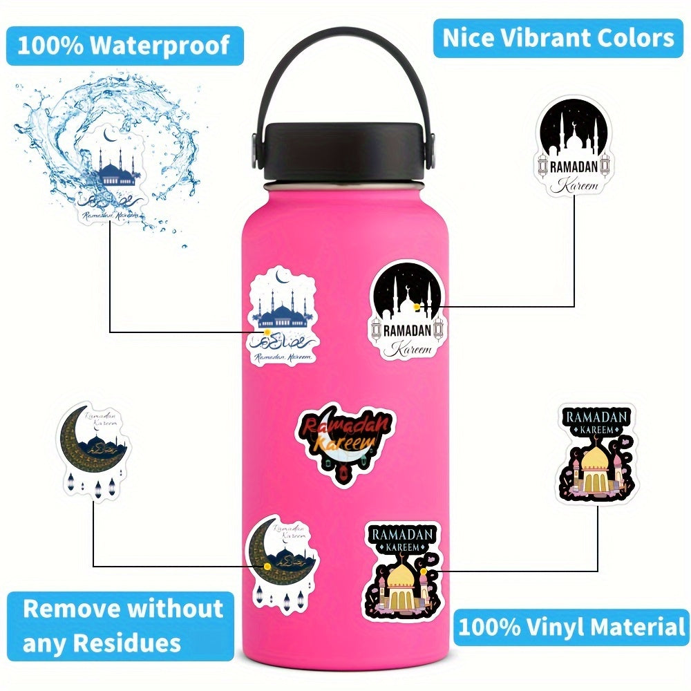 Ramadan Vinyl Sticker Set - Waterproof & Reusable - 65pcs