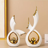 Glam Style Ceramic Decorative Ornaments Set - 2Pcs