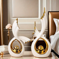 Glam Style Ceramic Decorative Ornaments Set - 2Pcs