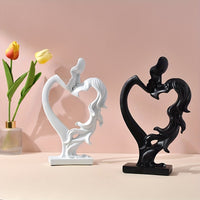 Crafts Ceremony Kiss Statue Decoration Golden Lover Figure Sculpture