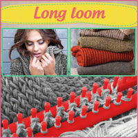 Knitting Loom Kit Set - 4 Circular Looms, 2 Rectangular Looms, 6 Crochet Hooks, 10 Plastic Needles - DIY Weaving Tools for Thick Blankets, Hats, Socks, Scarves - Ideal for Beginners