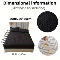 1pc Layered Solid Color Waterproof Mattress Protector (Without Pillowcase And Pillow Insert) Soft And Comfortable Mattress Cover Bedroom Guest Room Bedding Waterproof Mattress Protector Room Bedspread Non-slip All-inclusive P
